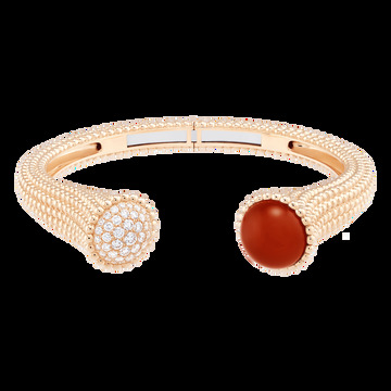 Браслет Perlée couleurs, розовое золото, сердолик, бриллианты, большая модель.