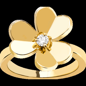 Кольцо Frivole, 1 цветок, маленькая модель, желтое золото, бриллиант