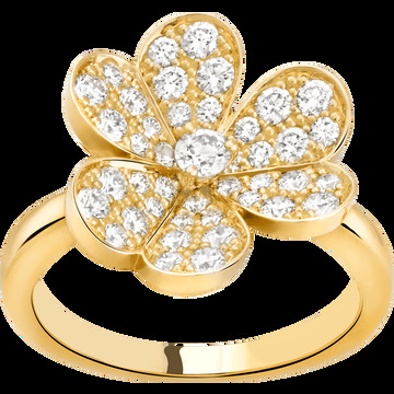 Кольцо Frivole, 1 цветок, маленькая модель, желтое золото, бриллианты