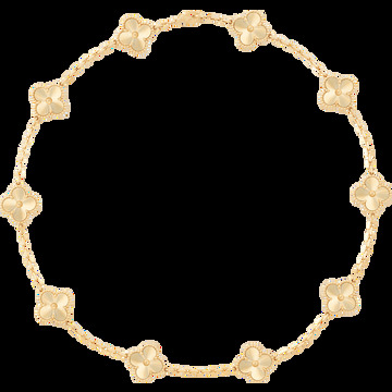 Колье Vintage Alhambra, 10 мотивов, гильошированное желтое золото