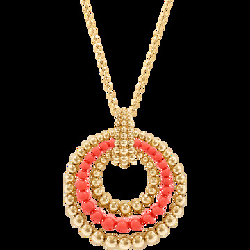 Трансформируемое длинное колье Perlée Couleurs, желтое золото, коралл, оникс, бирюза