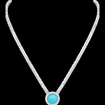 Подвеска Perlée Couleurs, белое золото, бирюза