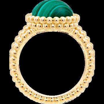 Кольцо Perlée Couleurs, желтое золото, малахит