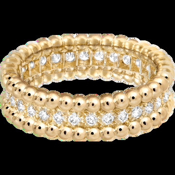 Кольцо Perlée Diamants, 1 ряд, желтое золото, бриллианты