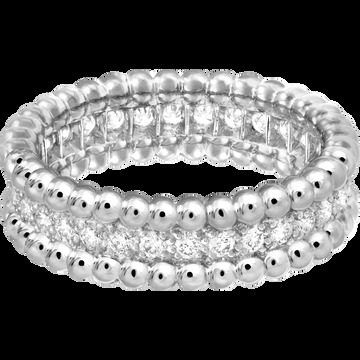 Кольцо Perlée Diamants, 1 ряд, белое золото, бриллианты