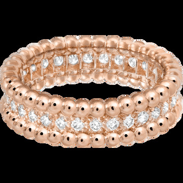 Кольцо Perlée Diamants, 1 ряд, розовое золото, бриллианты