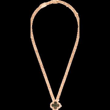 Подвеска Vintage Alhambra, розовое золото, серый перламутр.