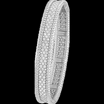 Браслет Perlée diamants, 3 ряда, белое золото, бриллианты, маленькая модель.