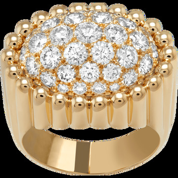 Кольцо Perlée, бриллиантовое паве, желтое золото, бриллианты