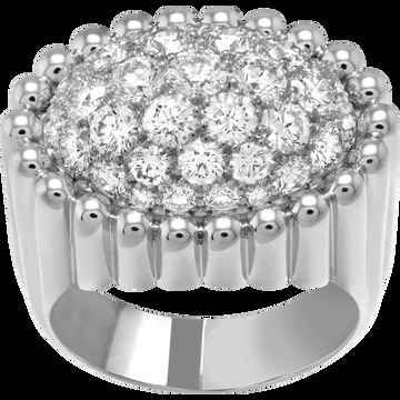 Кольцо Perlée, бриллиантовое паве, белое золото, бриллианты