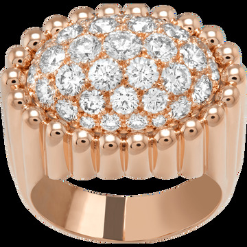 Кольцо Perlée, бриллиантовое паве, розовое золото, бриллианты