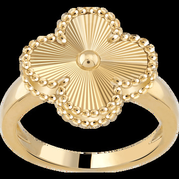 Кольцо Vintage Alhambra, гильошированное желтое золото.