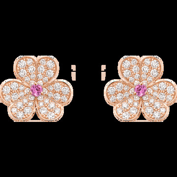 Серьги Frivole, маленькая модель, розовое золото, розовые сапфиры, бриллианты