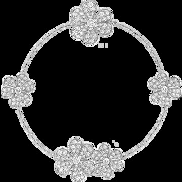 Браслет Frivole, 5 цветков, белое золото, бриллианты