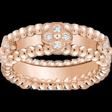 Кольцо Perlée Sweet Clovers, розовое золото, бриллианты