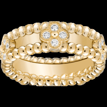 Кольцо Perlée Sweet Clovers, желтое золото, бриллианты