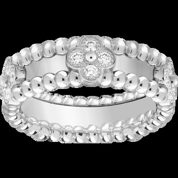 Кольцо Perlée Sweet Clovers, белое золото, бриллианты