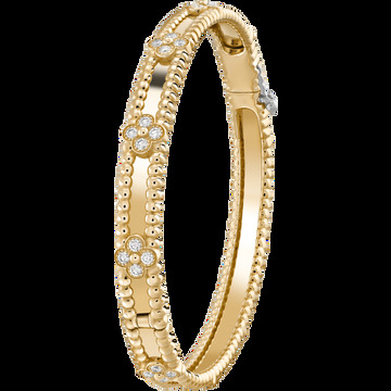 Браслет Perlée Sweet Clovers, желтое золото, бриллианты, маленькая модель