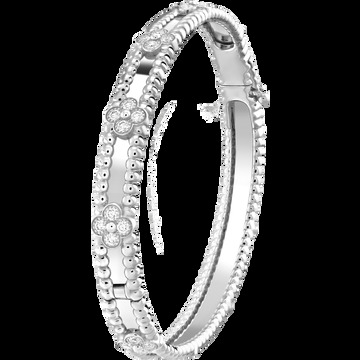 Браслет Perlée Sweet Clovers, белое золото, бриллианты, очень маленькая модель