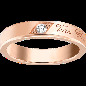 Обручальное кольцо Toujours Signature Etoiles, 4 мм, розовое золото, бриллиант.