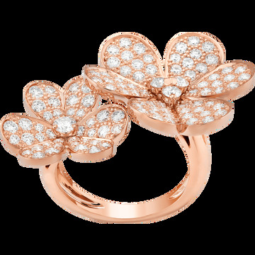 Кольцо на Два Пальца Frivole, розовое золото, бриллианты