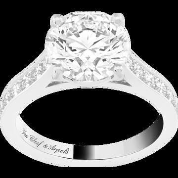 Кольцо-солитер Romance, платина, бриллианты круглой огранки, один бриллиант круглой огранки весом 3,1 карата с показателем чистоты EVVS2