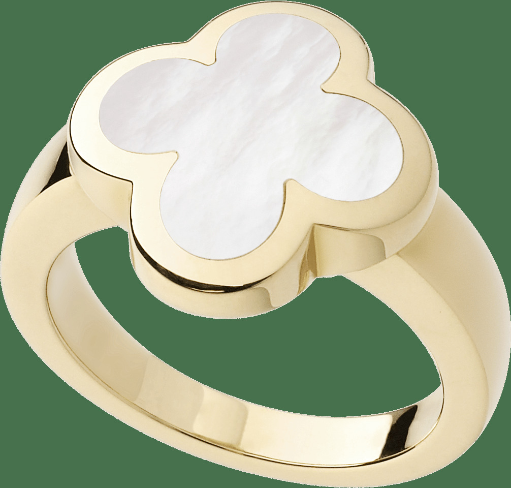 Кольцо Pure Alhambra, желтое золото, белый перламутр