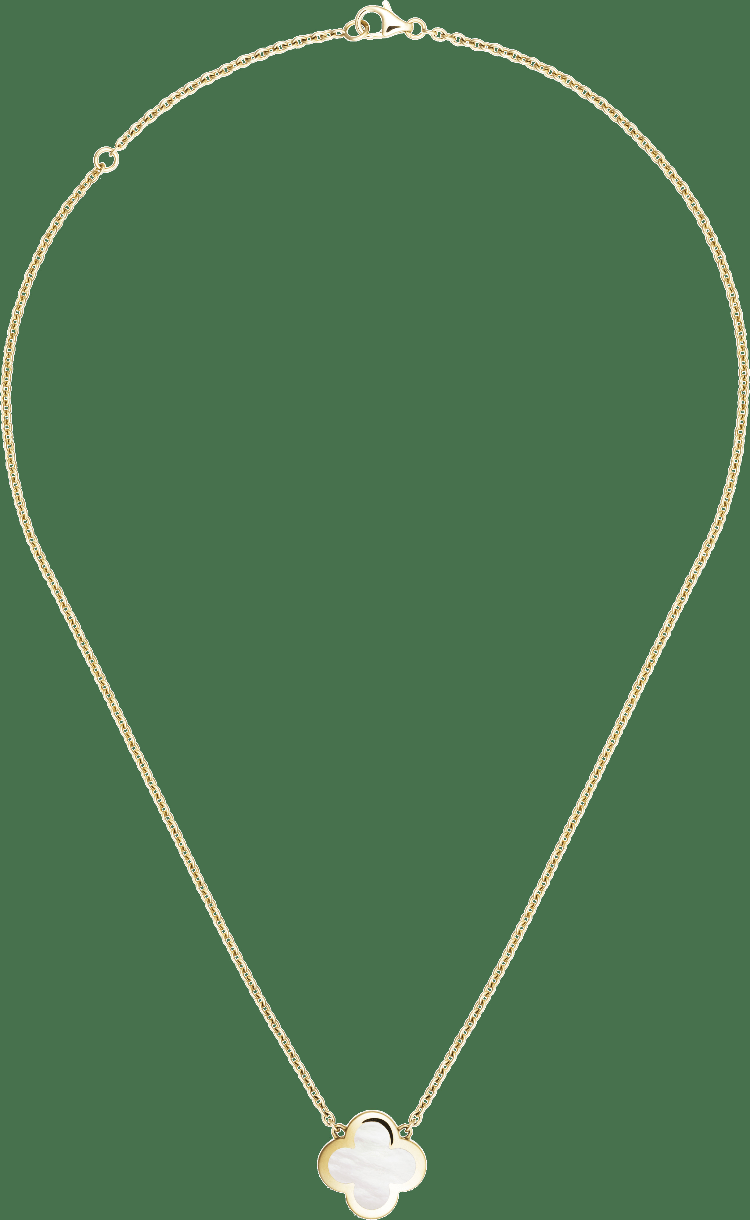 Подвеска Pure Alhambra, желтое золото, белый перламутр