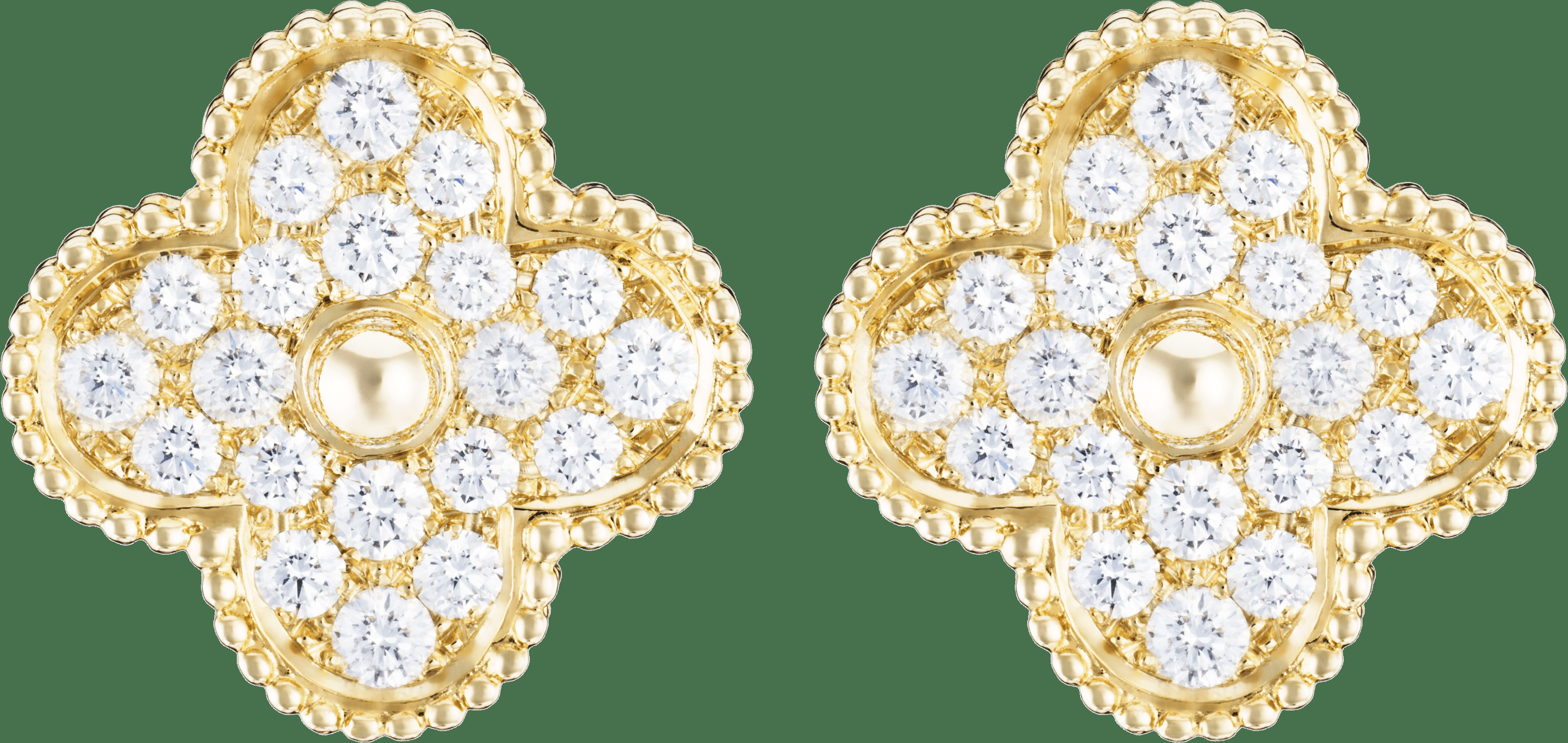Серьги Magic Alhambra, желтое золото, бриллианты