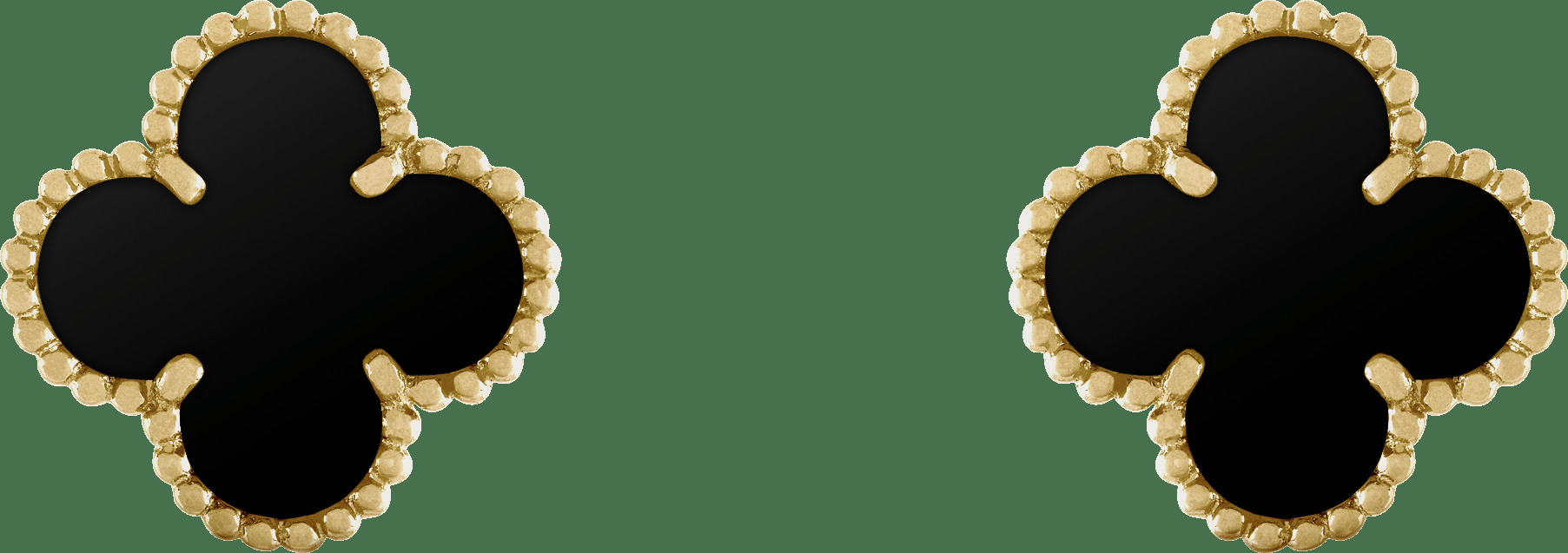 Серьги Vintage Alhambra, желтое золото, оникс