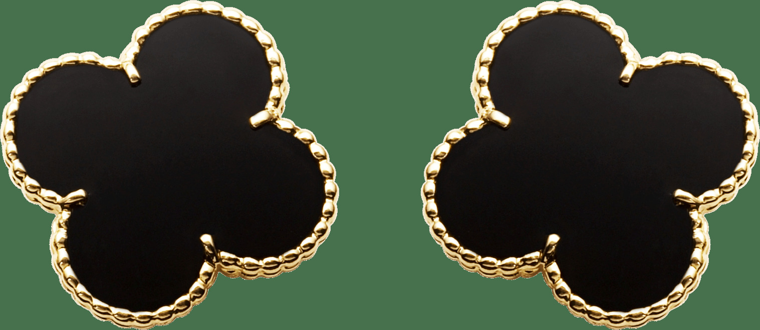 Серьги Magic Alhambra, желтое золото, оникс