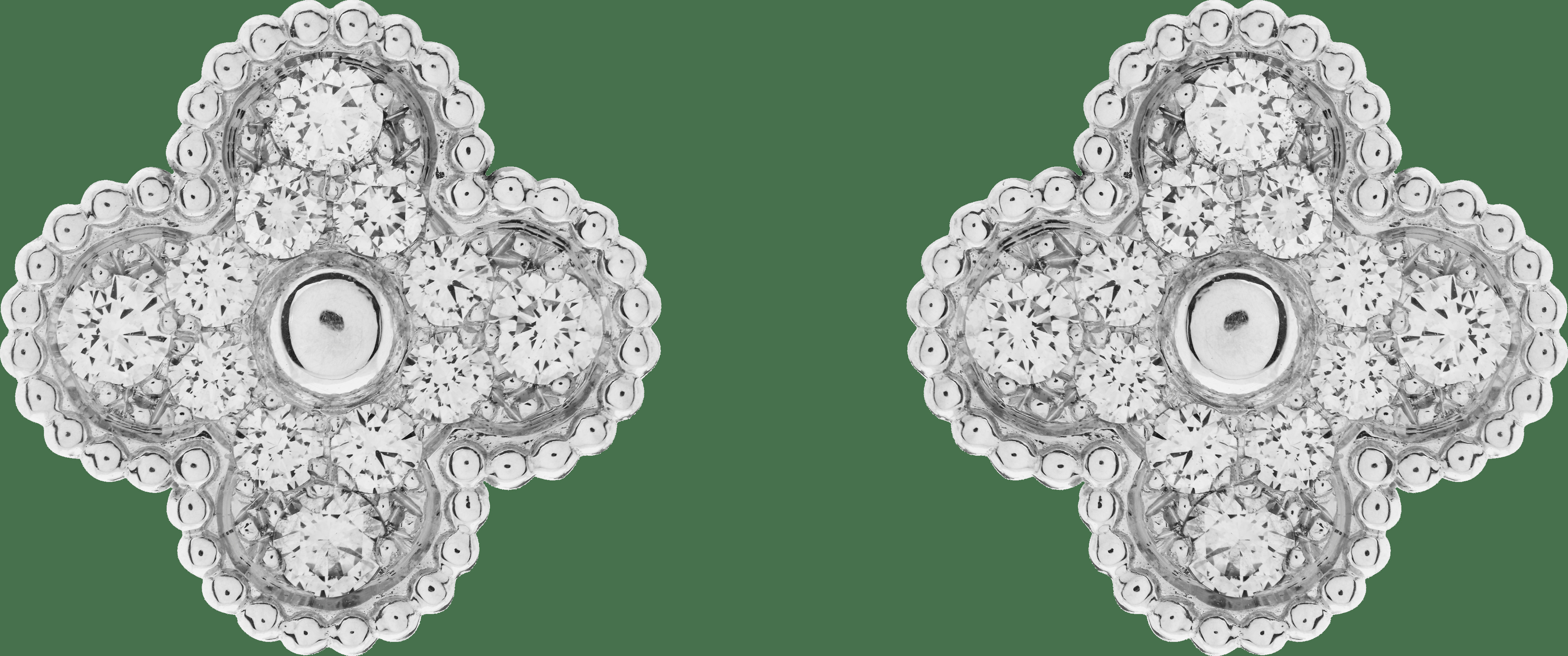 Серьги Vintage Alhambra, белое золото, бриллианты