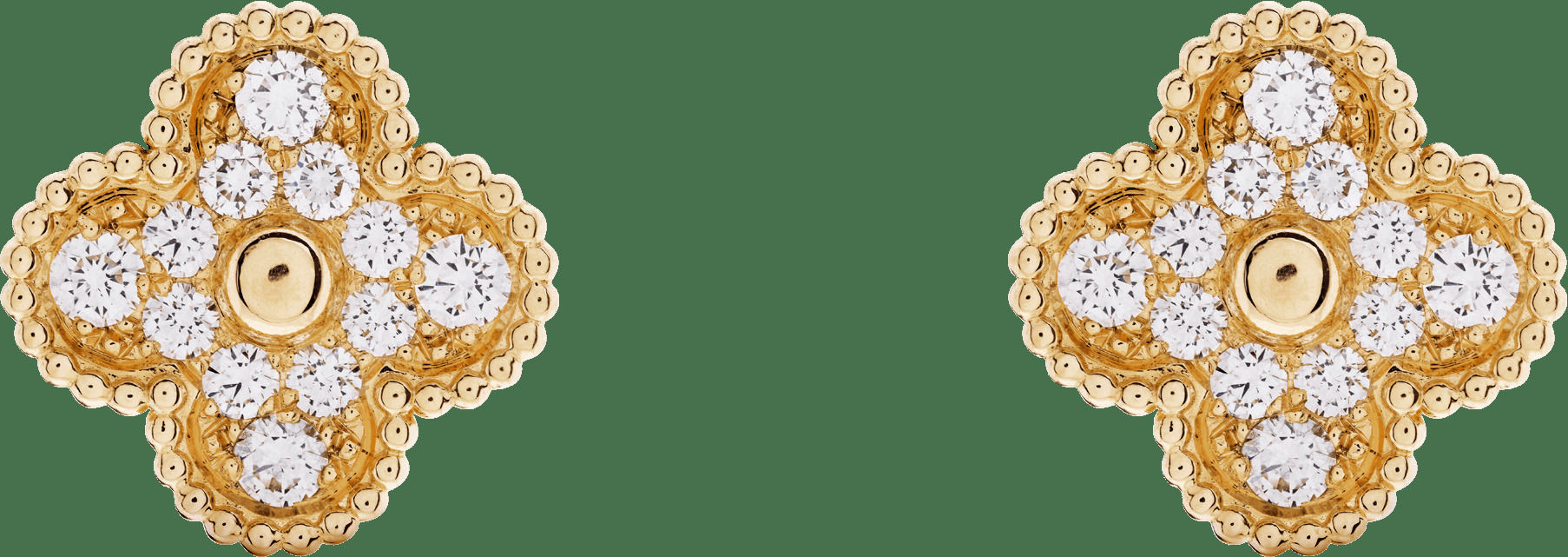 Серьги Vintage Alhambra, желтое золото, бриллианты