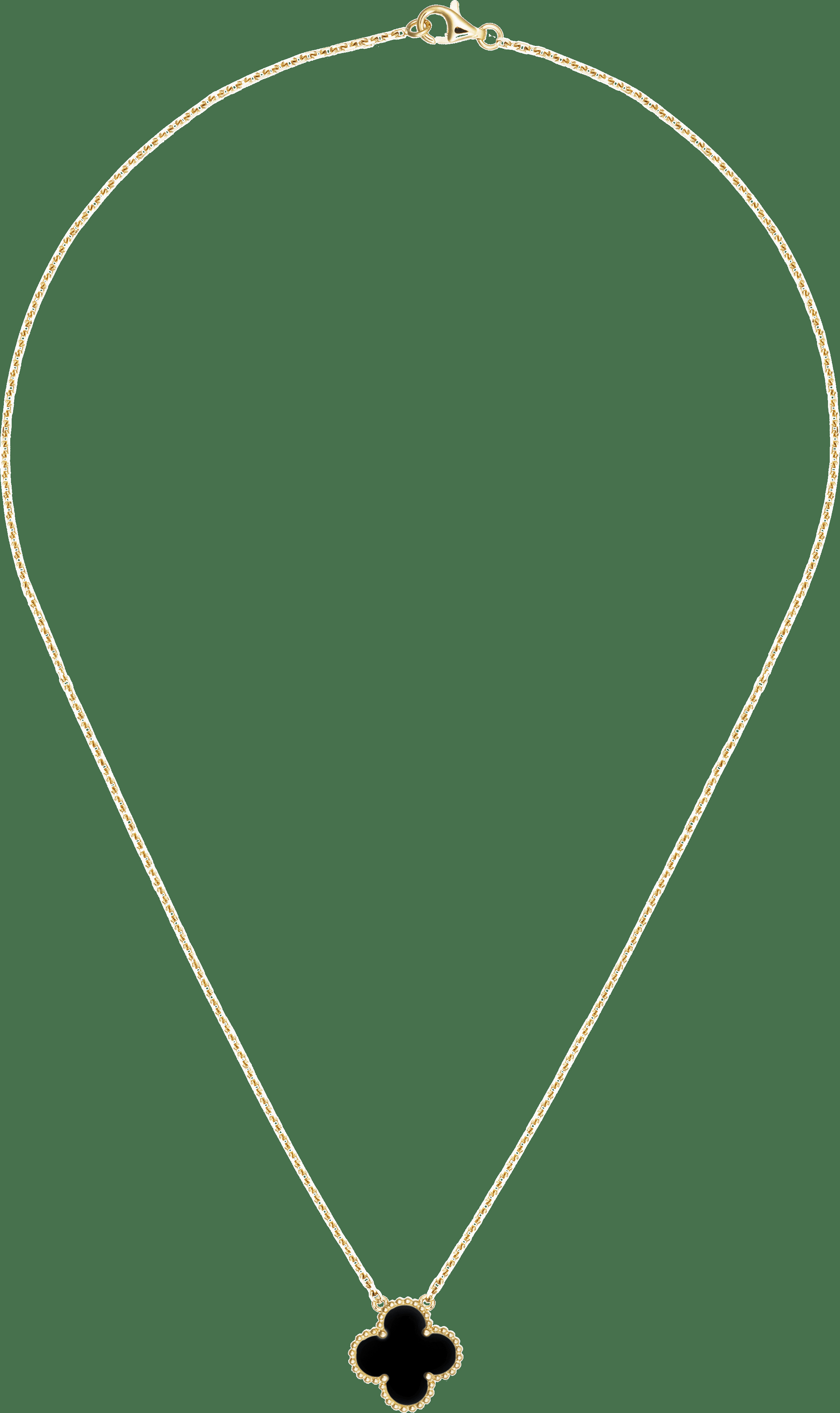 Подвеска Vintage Alhambra, желтое золото, оникс