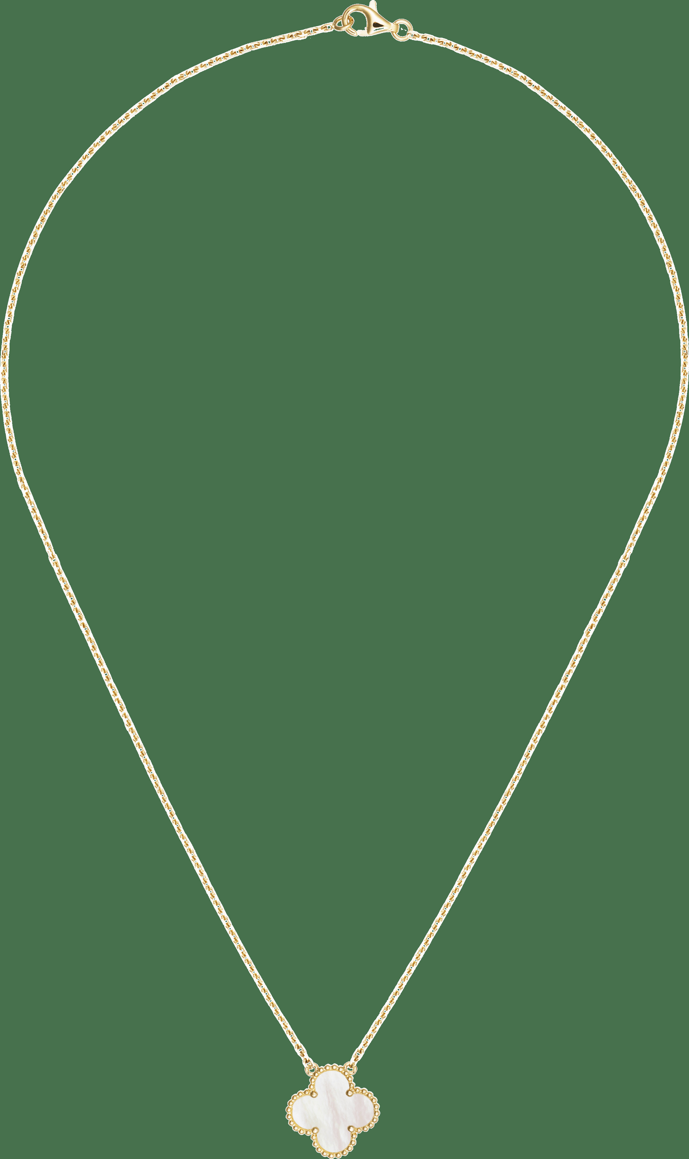 Подвеска Vintage Alhambra, желтое золото, белый перламутр