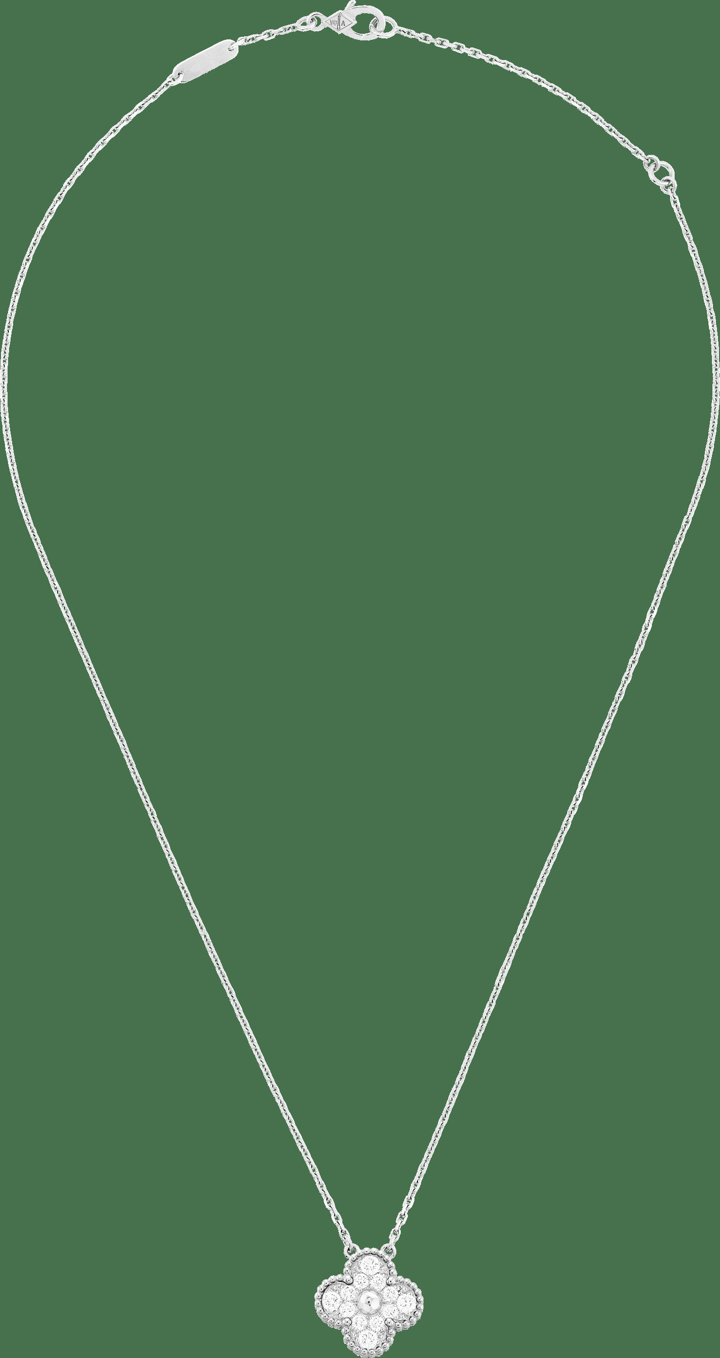 Подвеска Vintage Alhambra, белое золото, бриллианты