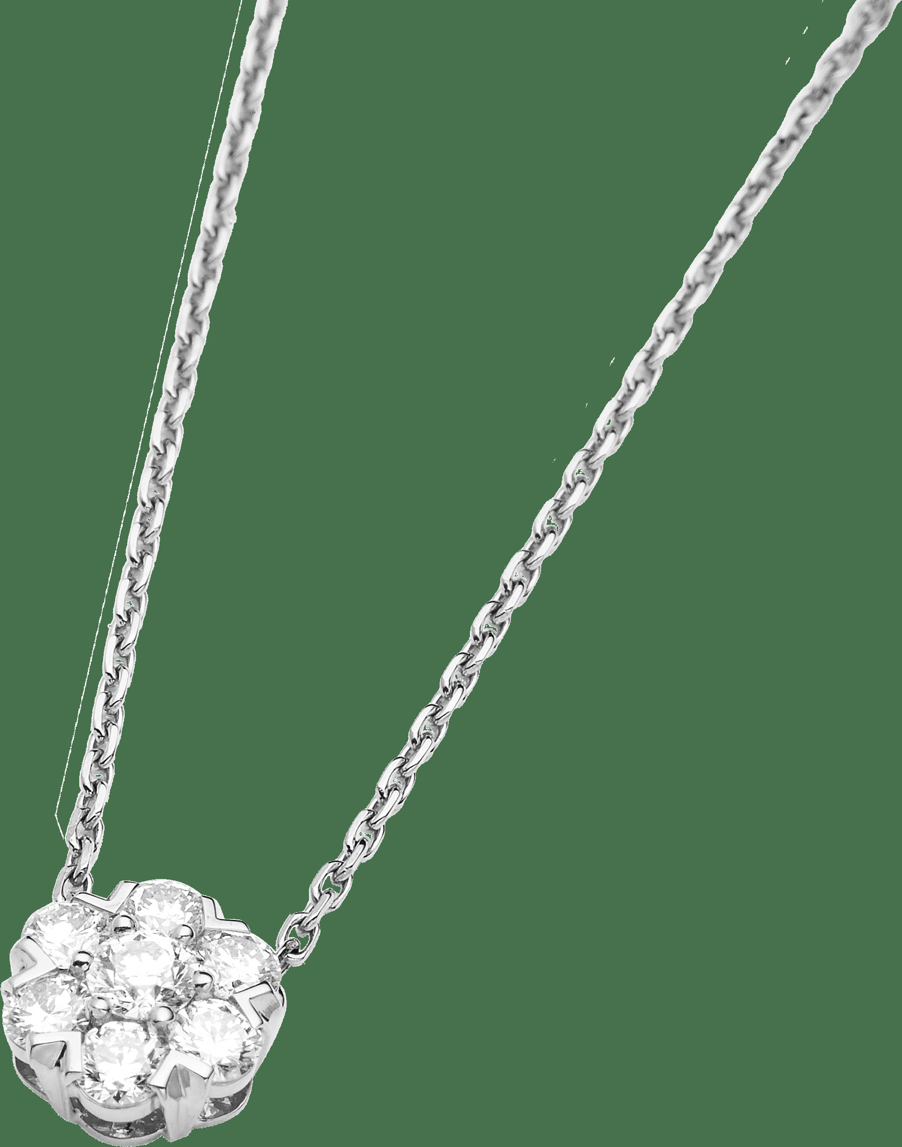 Подвеска Fleurette, большая модель, белое золото, бриллианты