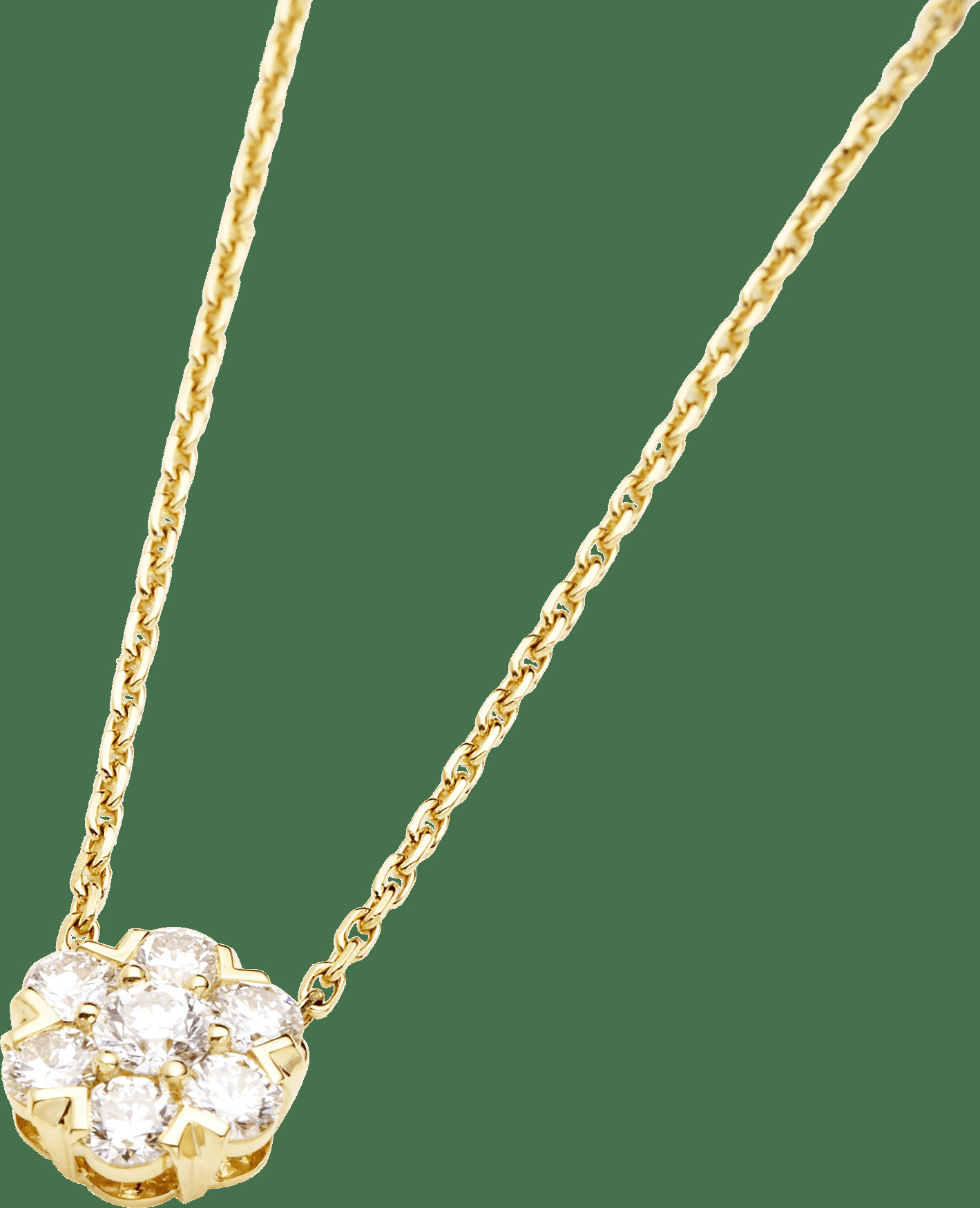 Подвеска Fleurette, большая модель, желтое золото, бриллианты