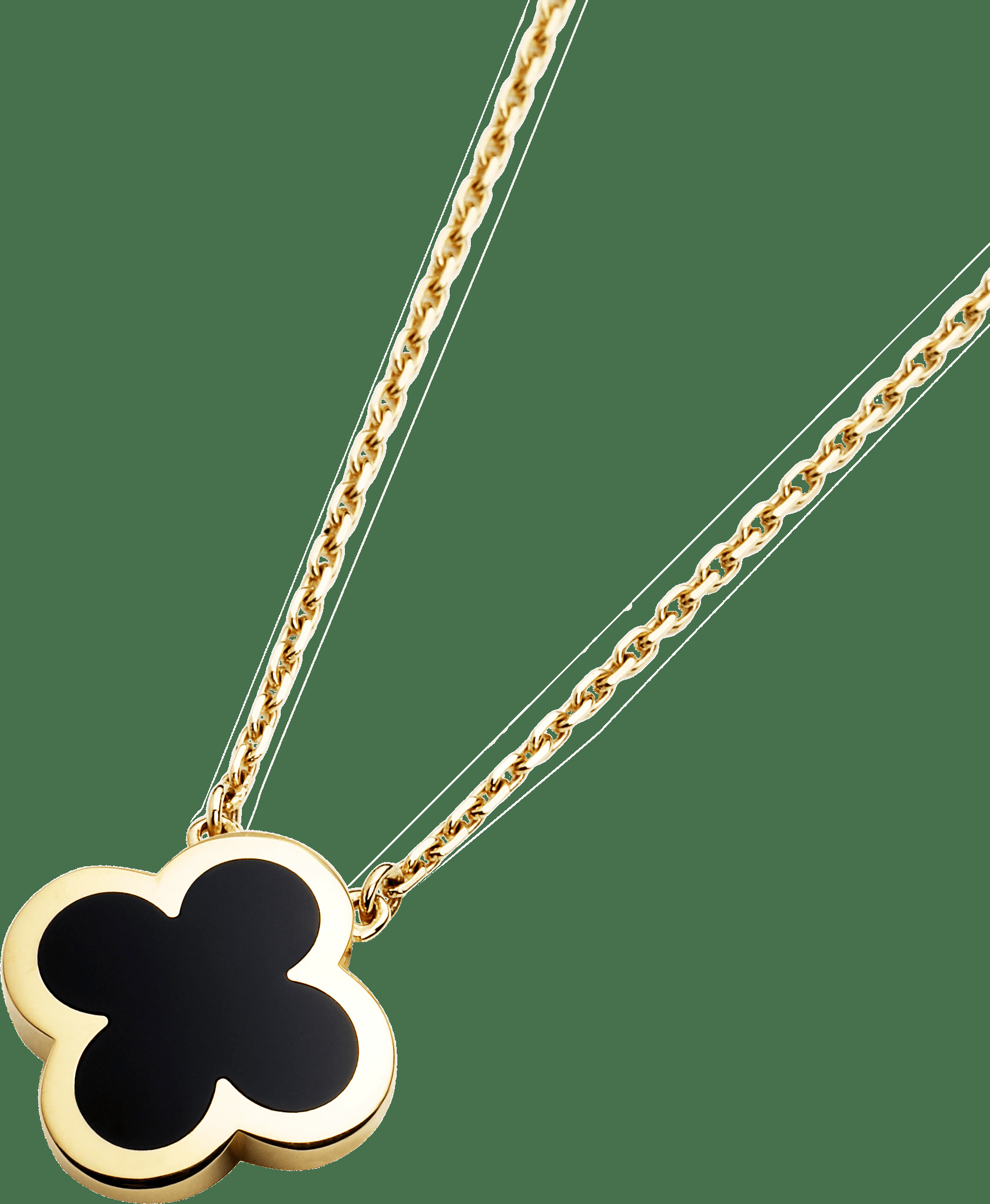 Подвеска Pure Alhambra, желтое золото, оникс