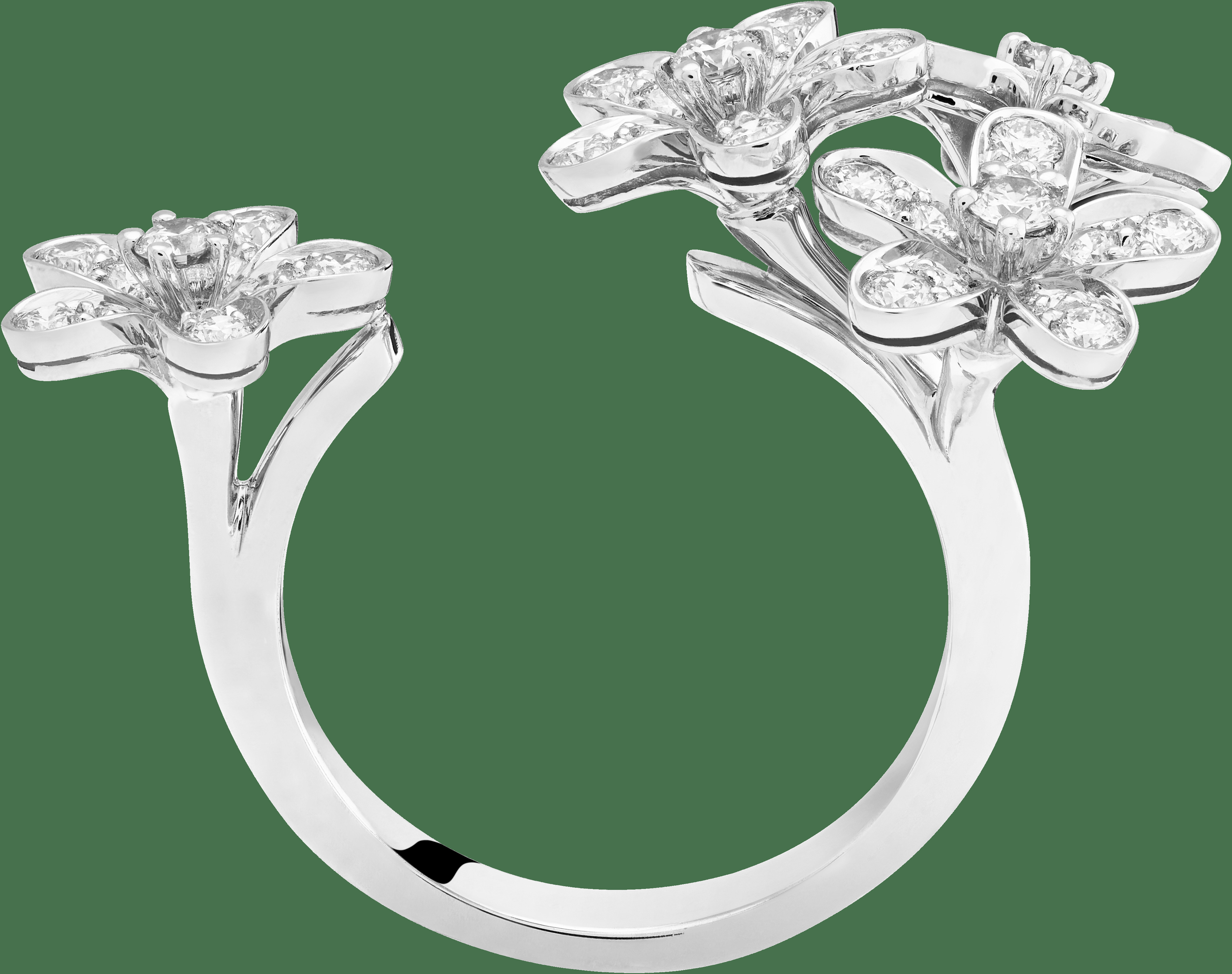 Кольцо на два пальца Socrate, белое золото, бриллианты