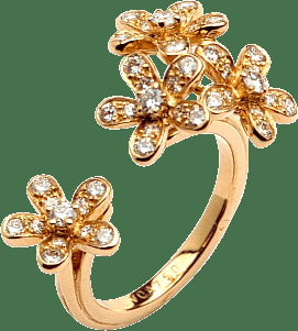 Кольцо на два пальца Socrate, желтое золото, бриллианты