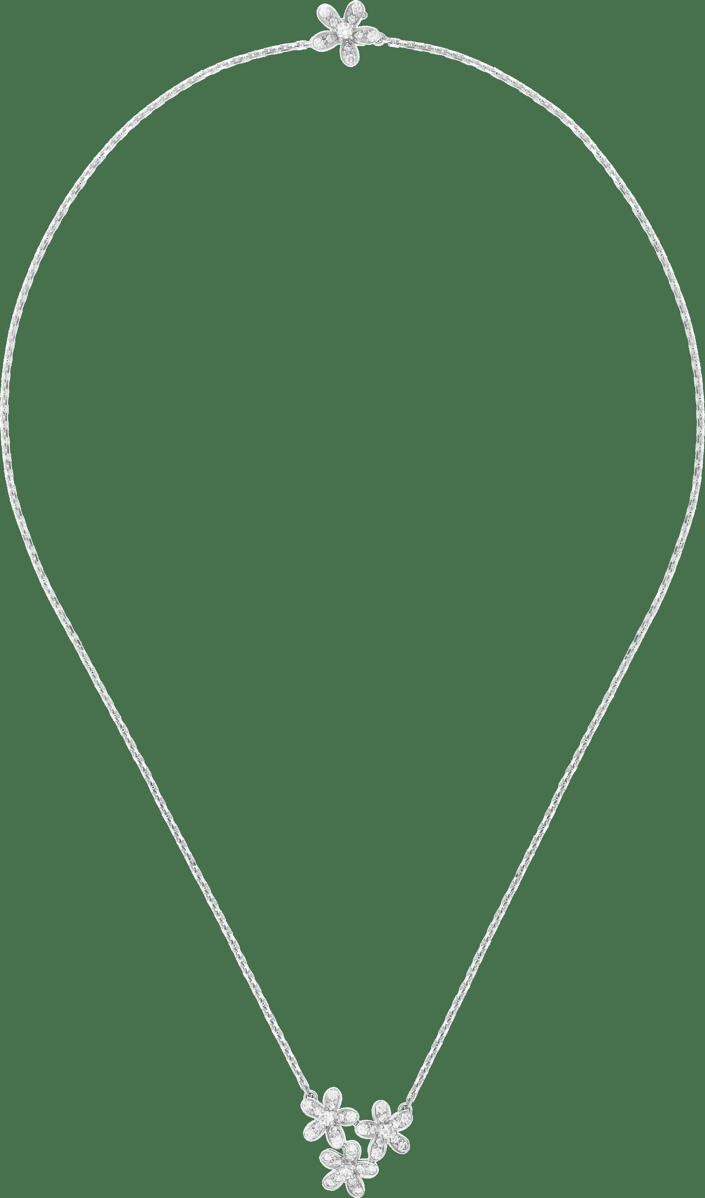 Подвеска Socrate, 3 цветка, белое золото, бриллианты