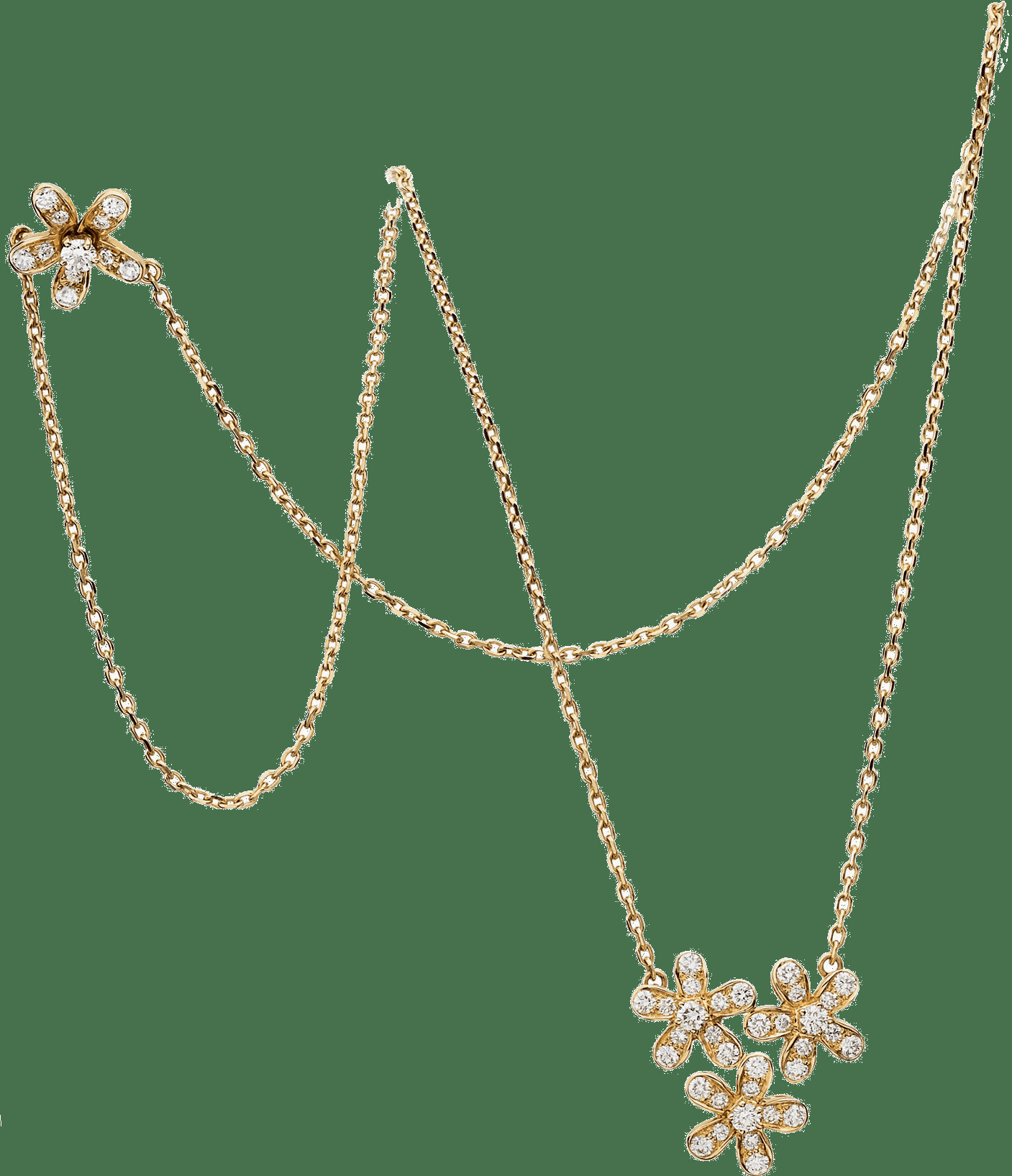 Подвеска Socrate, 3 цветка, желтое золото, бриллианты