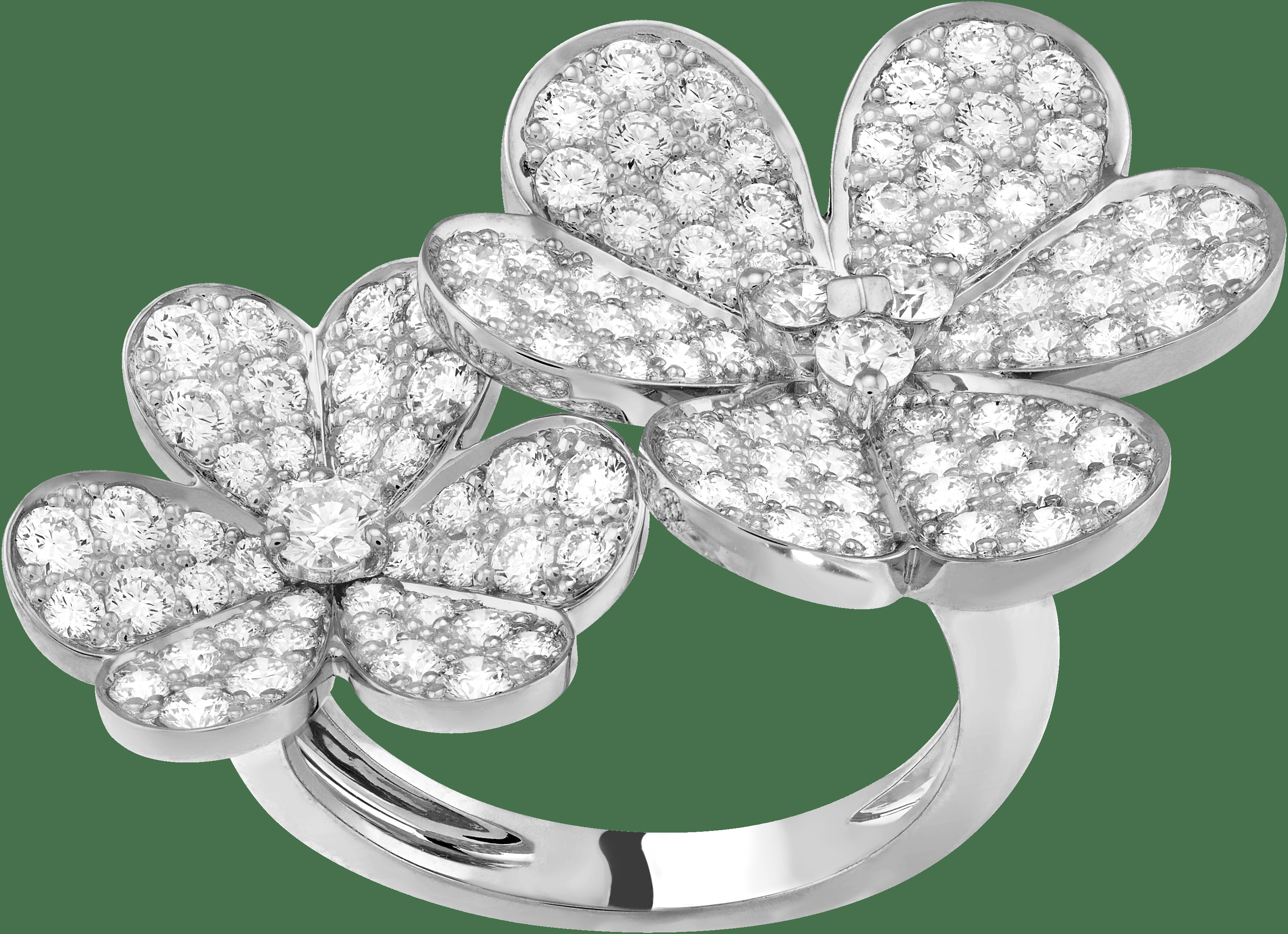 Кольцо на два пальца Frivole, белое золото, бриллианты