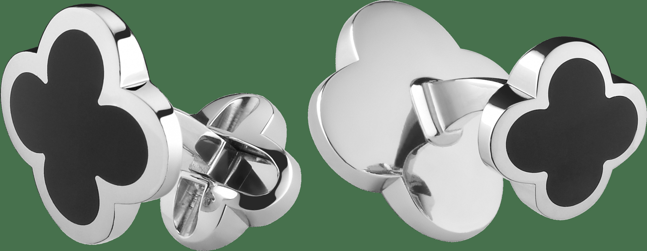 Запонки Alhambra, белое золото, оникс