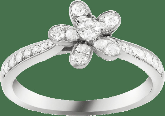 Кольцо Socrate, 1 цветок, белое золото, бриллианты
