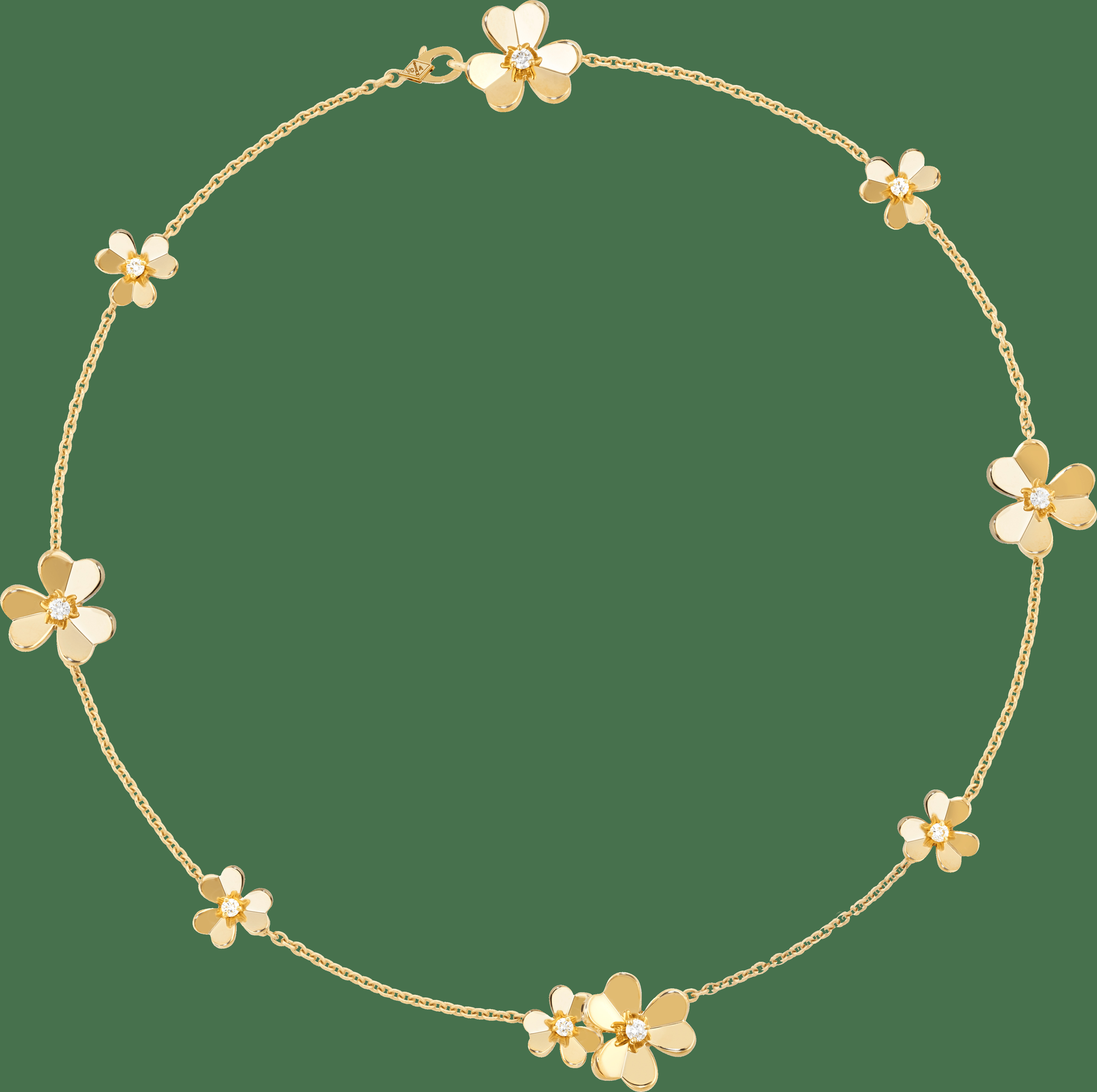 Колье Frivole, 9 цветков, желтое золото, бриллианты