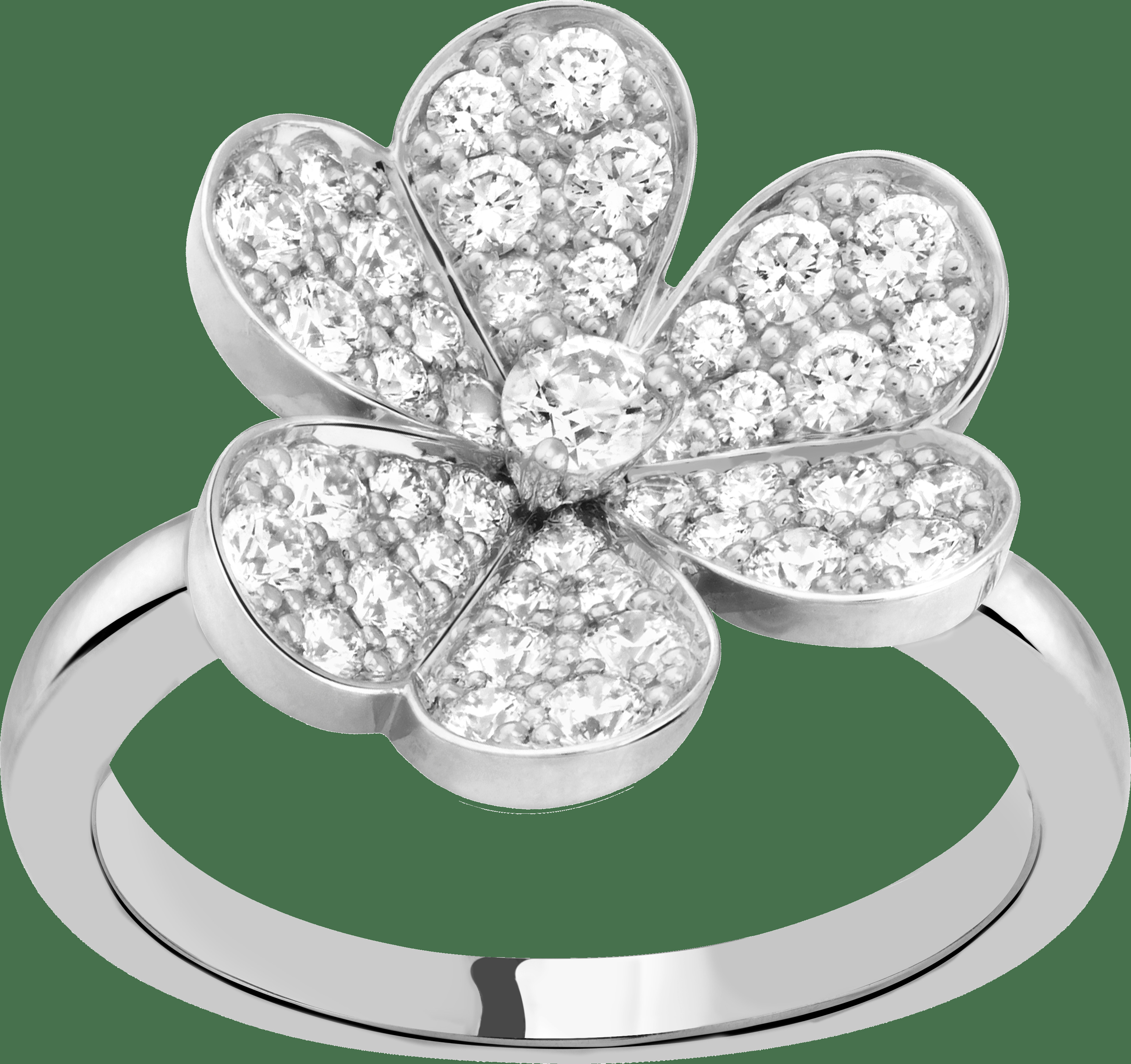 Кольцо Frivole, 1 цветок, белое золото, бриллианты