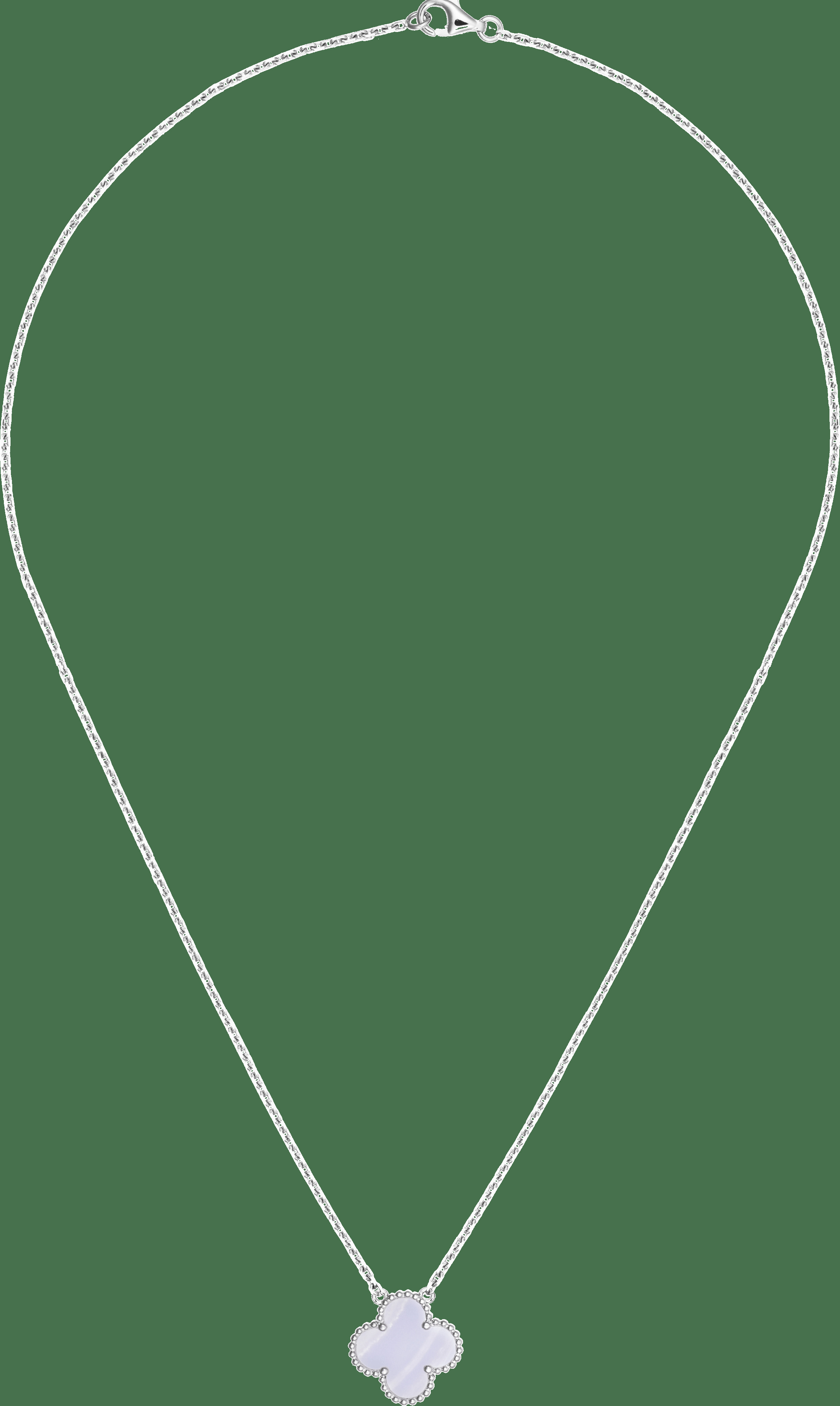 Подвеска Vintage Alhambra, белое золото, халцедон