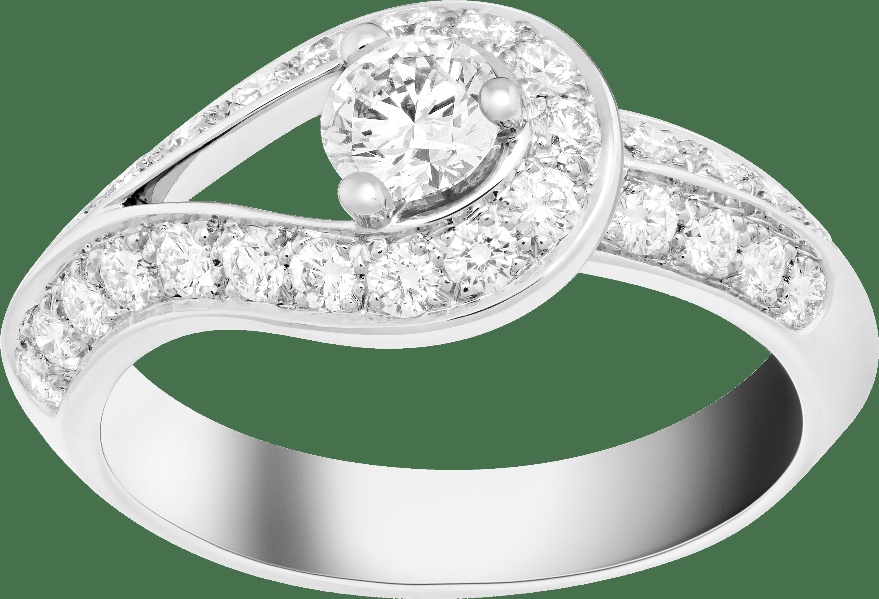 Кольцо-солитер Couture, платина, бриллианты, один бриллиант круглой огранки 0,30 карата, DVVS2